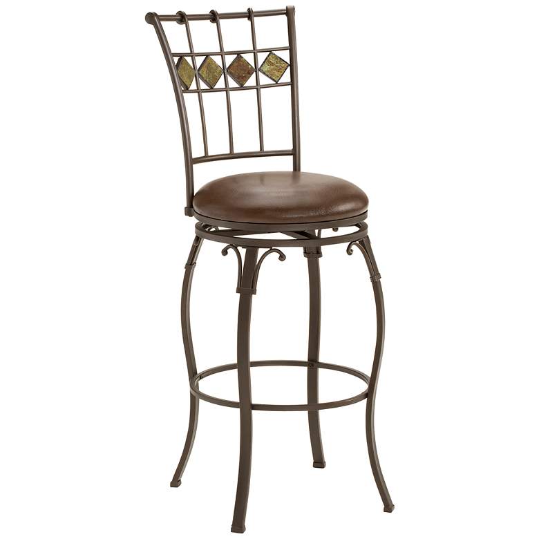 Image 1 Hillsdale Lakeview 30 inch Slate Brown Faux Leather Barstool