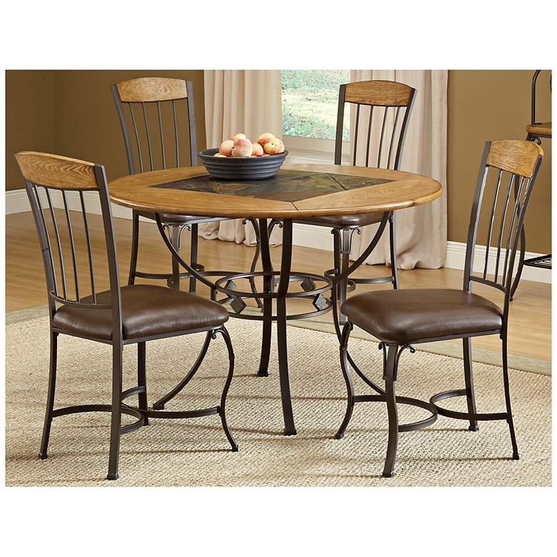 Image 1 Hillsdale Lakeview Round Wood Chair 5 Piece Dining Set