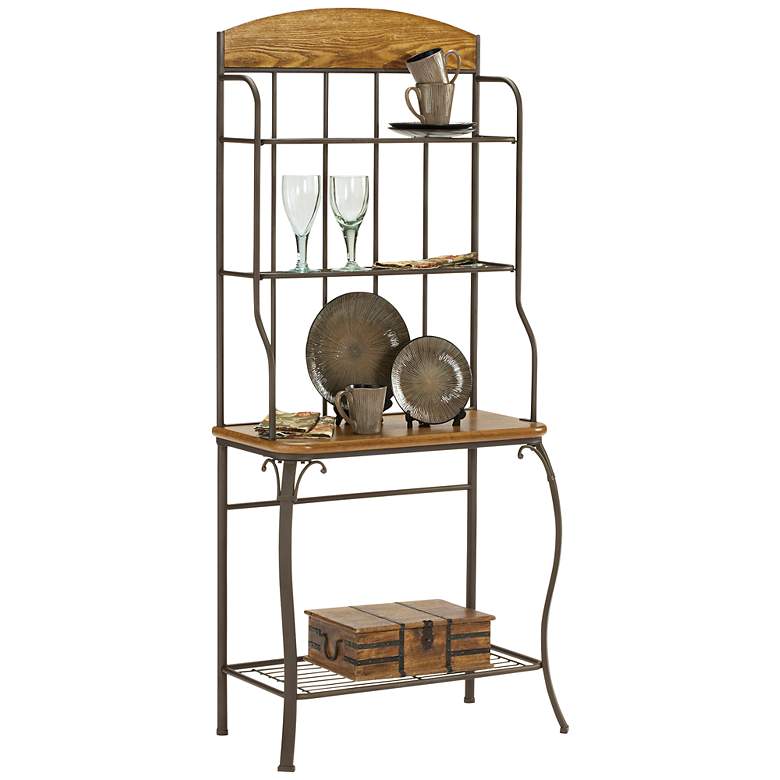 Image 1 Hillsdale Lakeview Steel and Wood Baker&#39;s Rack
