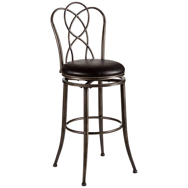 Image 1 Hillsdale Landover Pewter Swivel Counter Stool
