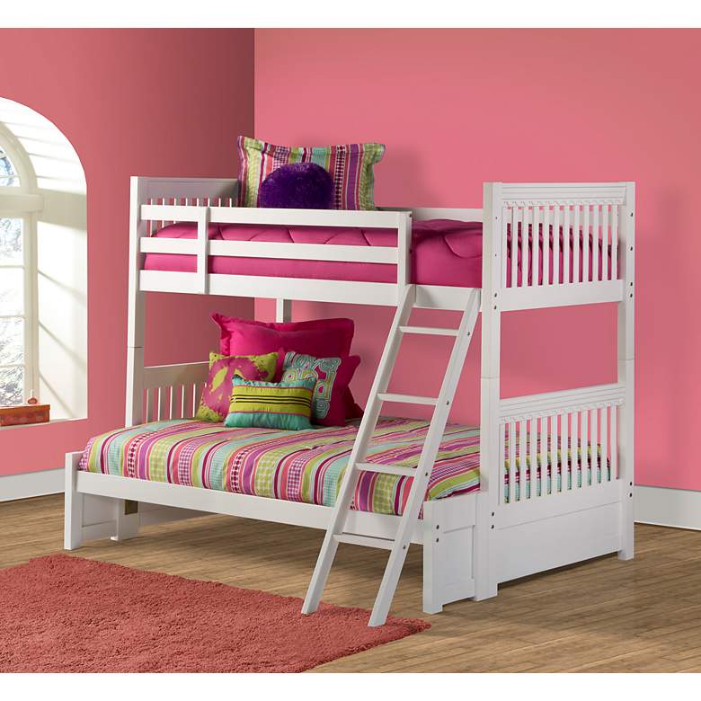Image 1 Hillsdale Lauren White Twin Over Full Bunk Bed