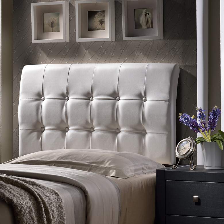 Image 1 Hillsdale Lusso White Faux Leather Queen Headboard