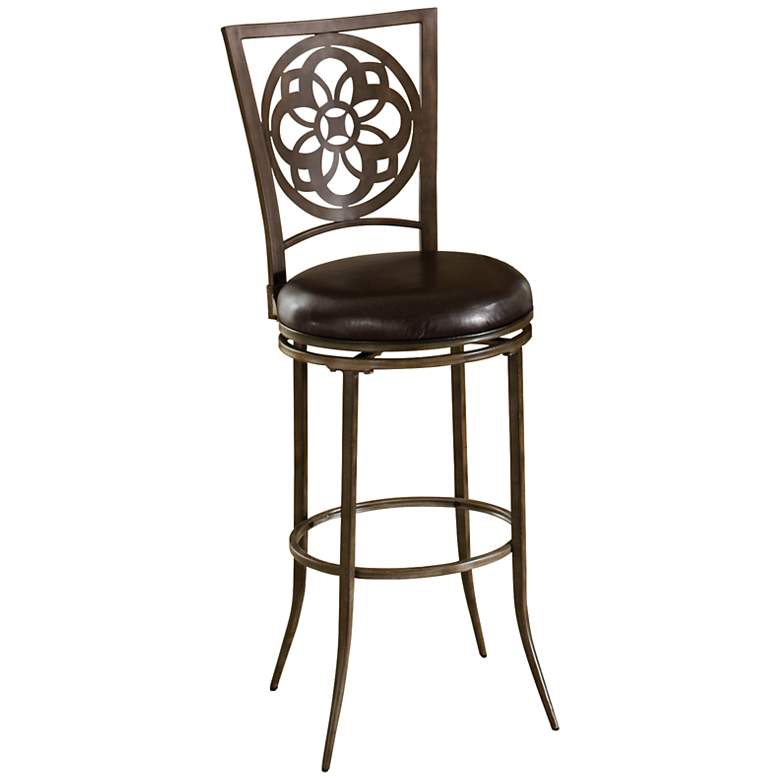 Image 1 Hillsdale Madeira Laser-Cut Gray 26 inch Swivel Counter Stool
