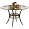 Hillsdale Marsala Glass Top and Brown Round Dining Table