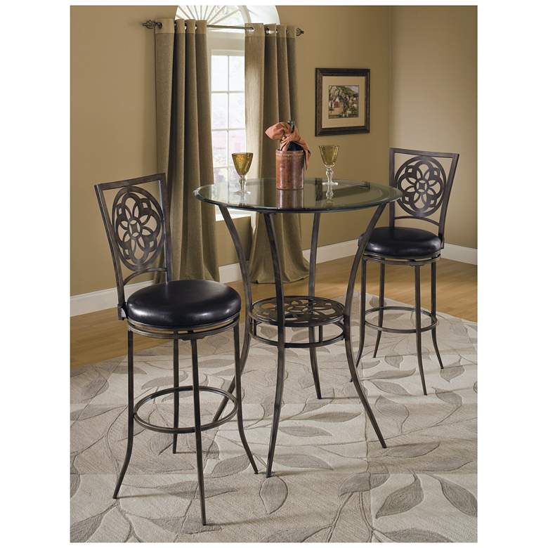 Image 1 Hillsdale Marsala Glass Top and Gray 3-Piece Dining Set