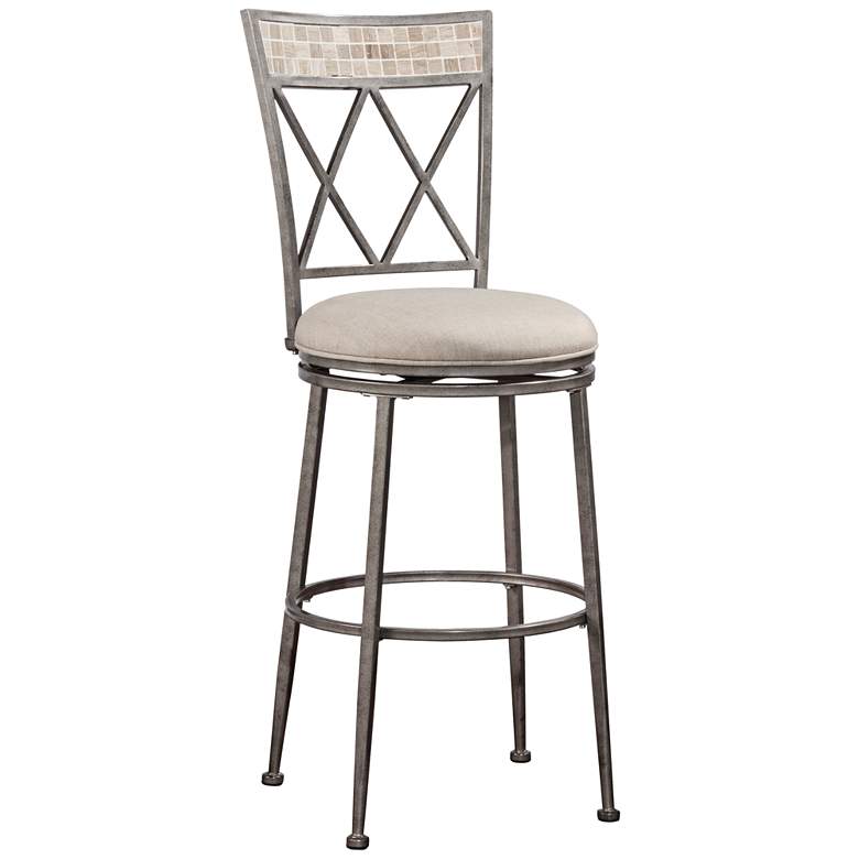 Image 1 Hillsdale Milestone Silver Swivel Outdoor Counter Stool