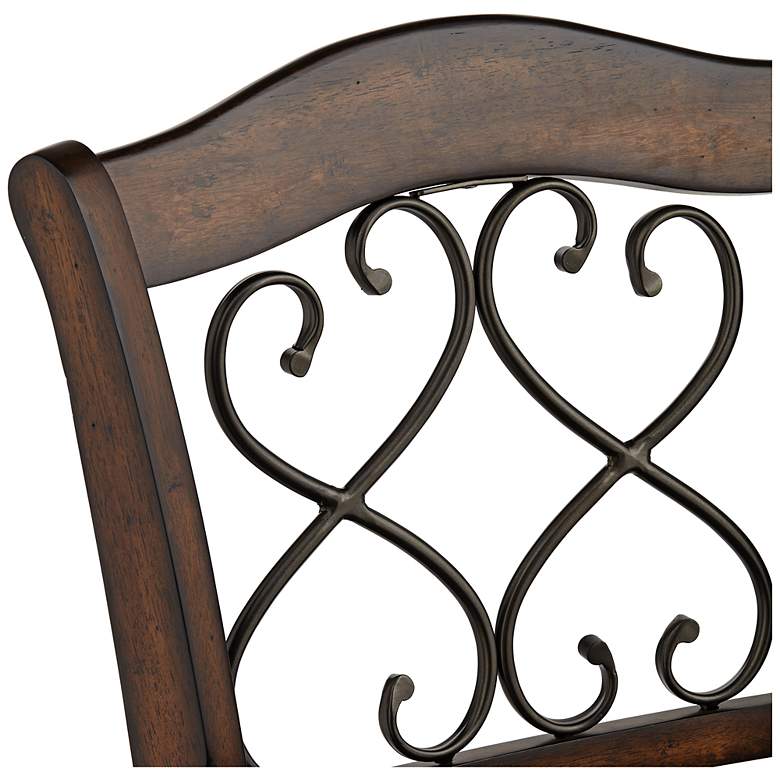 Image 3 Hillsdale Newton 30" Brown Faux Leather Swivel Bar Stools Set of 2 more views