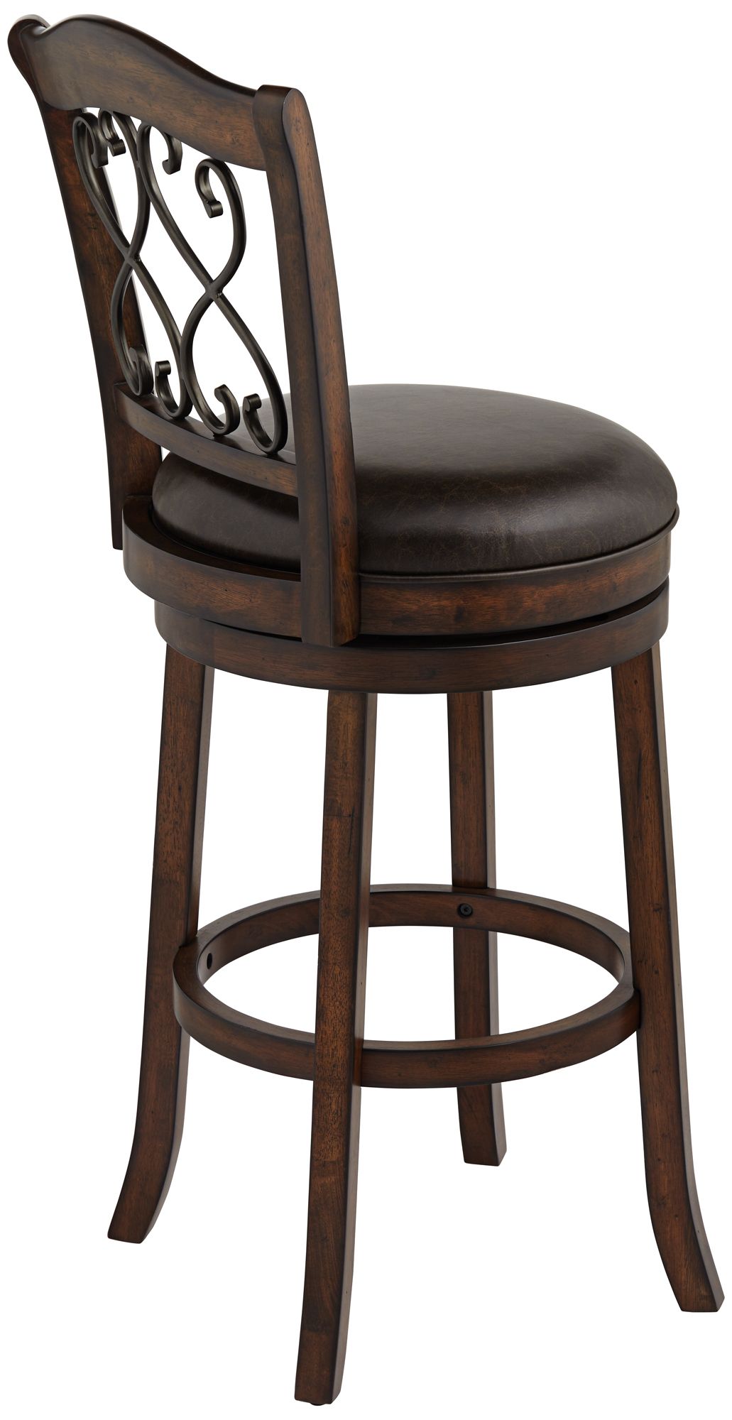 Hillsdale Newton 30" Brown Faux Leather Swivel Bar Stools Set of 2