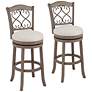 1_Hillsdale Newton 30" Stonewash Fabric Swivel Bar Stools Set of 2