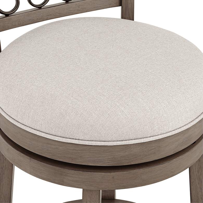 Image 4 Hillsdale Newton 30" Stonewash Fabric Swivel Bar Stools Set of 2 more views