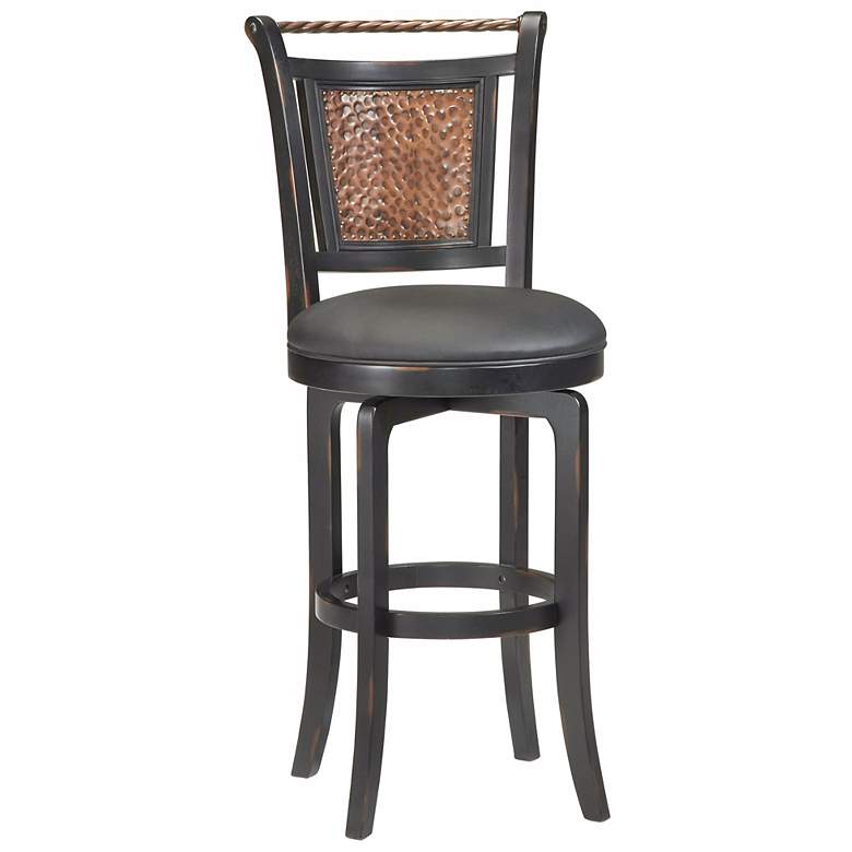Image 1 Hillsdale Norwood Black Swivel 26 1/2 inch High Counter Stool