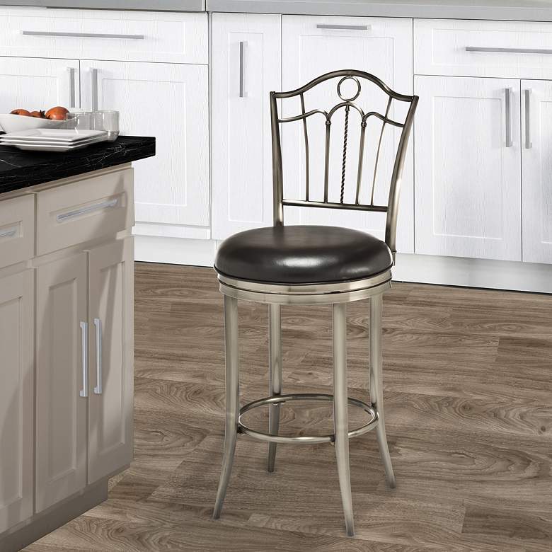 Image 1 Hillsdale Portland 26" Black Vinyl Swivel Counter Stool