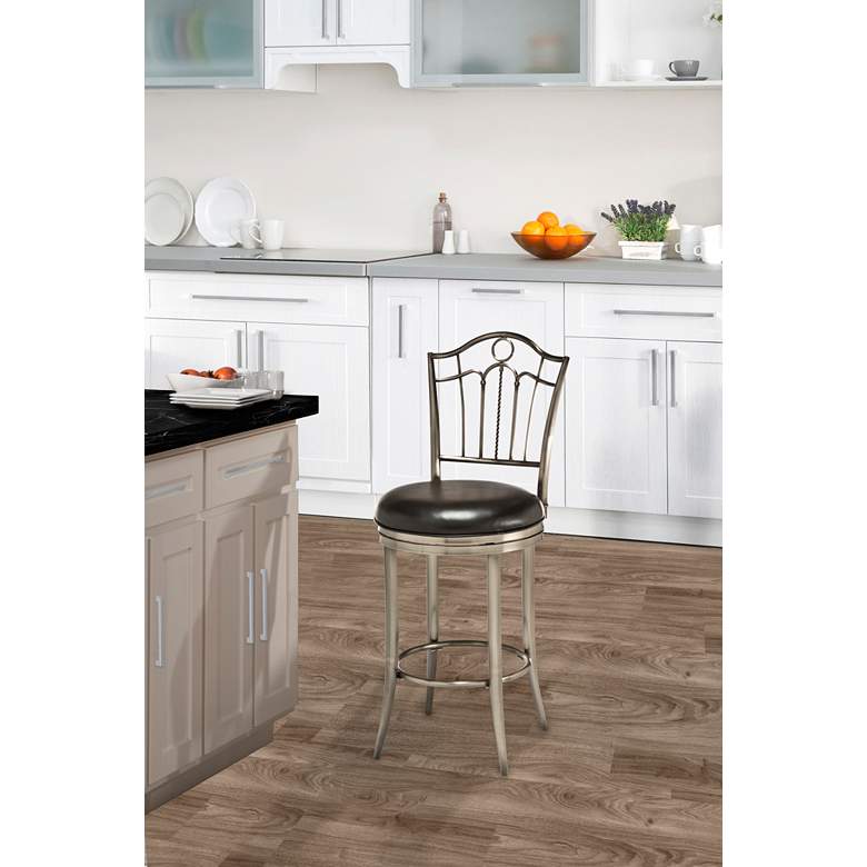 Image 1 Hillsdale Portland 30" Black Vinyl Swivel Barstool