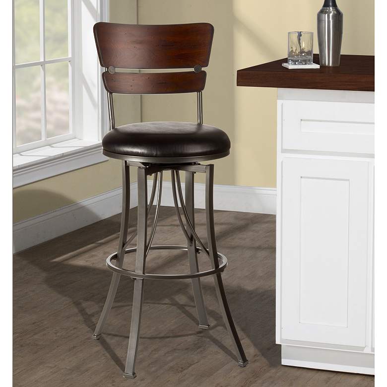 Image 1 Hillsdale Santa Monica 26" Black Swivel Counter Stool