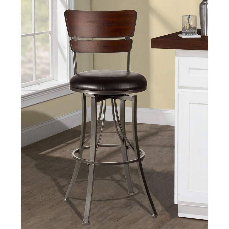 Image 1 Hillsdale Santa Monica 30 inch Black Swivel Barstool