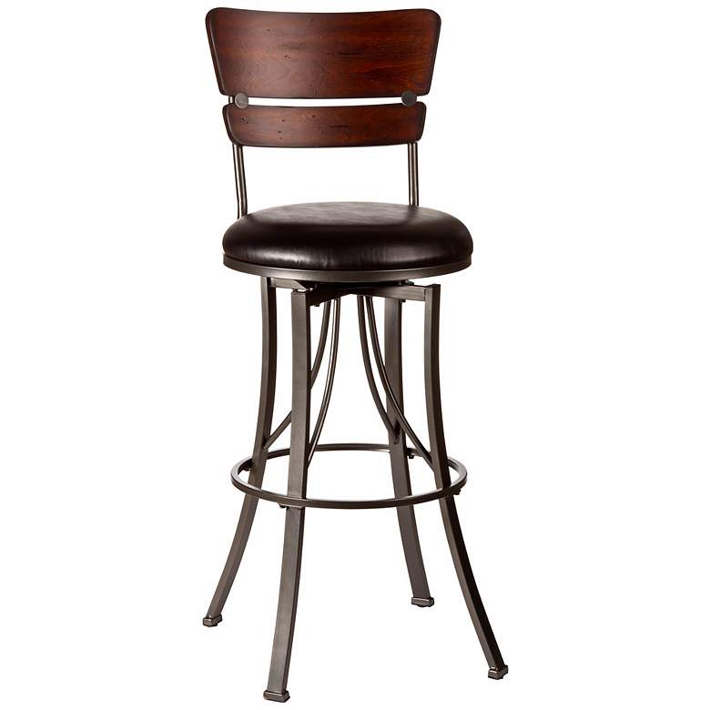 Image 1 Hillsdale Santa Monica Pewter and Cherry Counter Stool