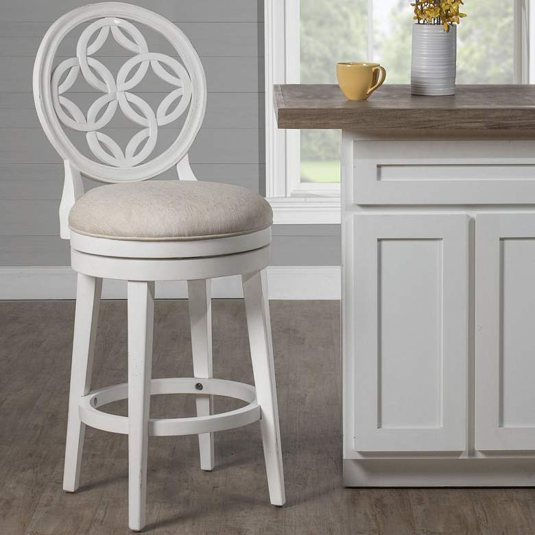 Image 1 Hillsdale Savona 26" Oyster Beige Swivel Counter Stool