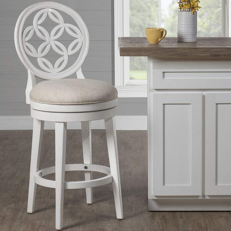 Image 1 Hillsdale Savona 30" Oyster Beige Swivel Bar Stool