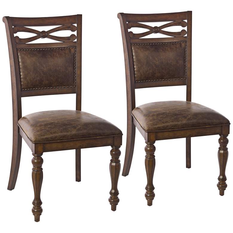 Image 1 Hillsdale Seaton Springs Aged Brown Dining Chair Set of 2