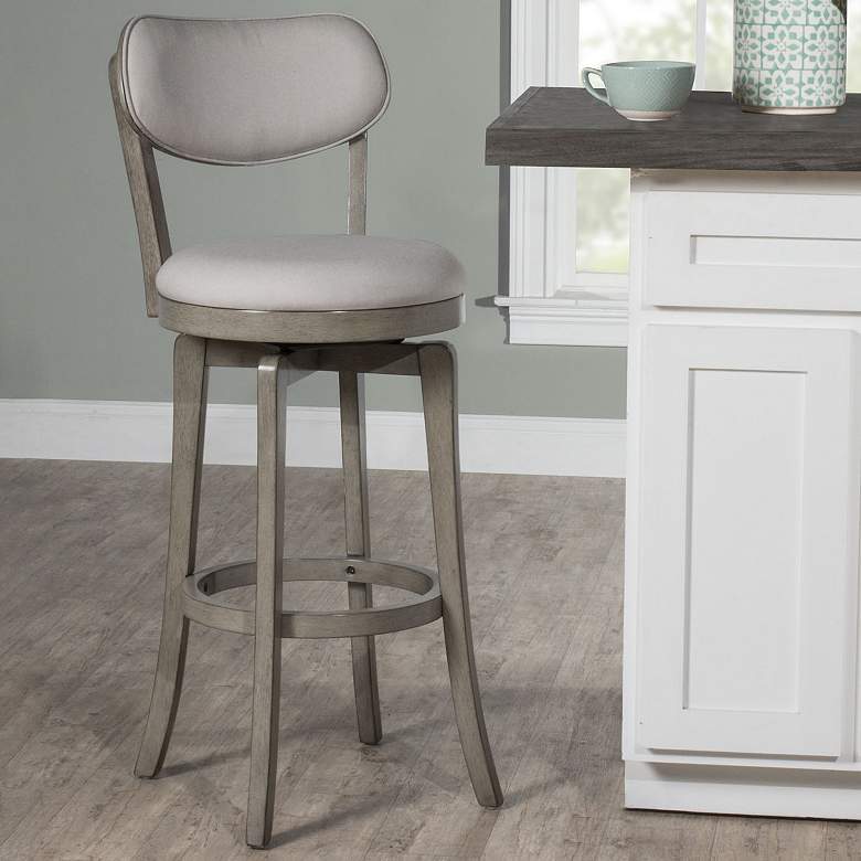 Image 1 Hillsdale Sloan 25 1/2 inch Aged Gray Swivel Counter Stool