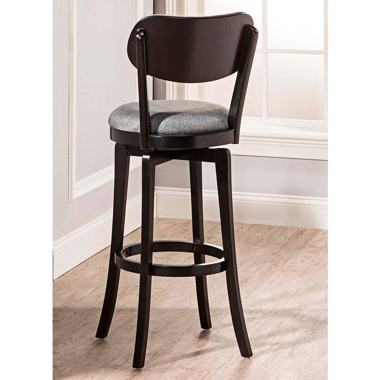 Hillsdale Sloan 25&quot; Slate Gray Fabric Swivel Counter Stool more views