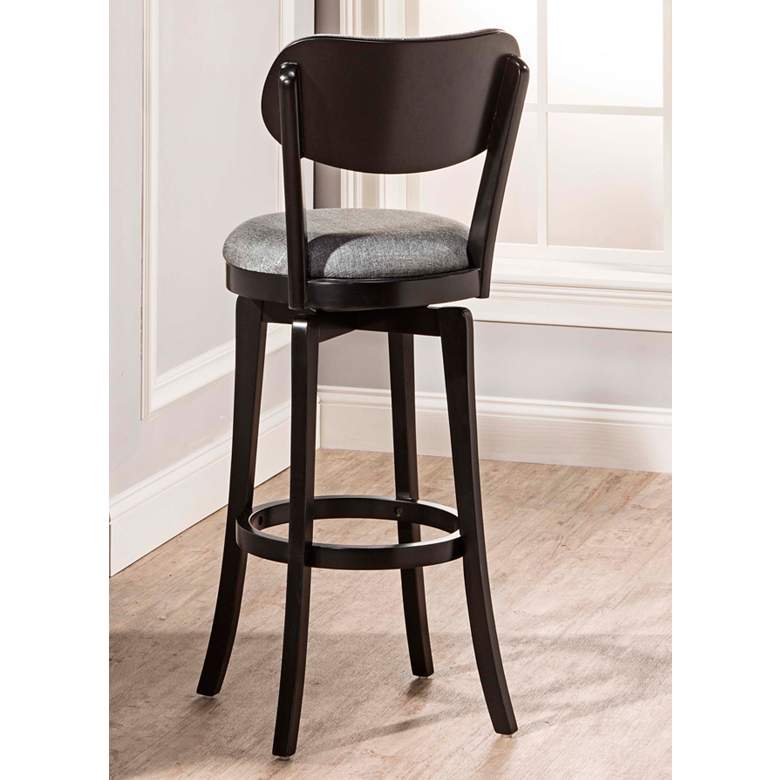 Image 3 Hillsdale Sloan 31" Slate Gray Fabric Swivel Barstool more views
