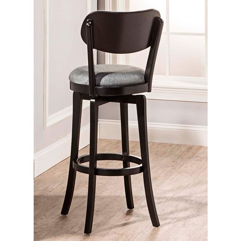 Image 3 Hillsdale Sloan 31 inch Slate Gray Fabric Swivel Barstool more views