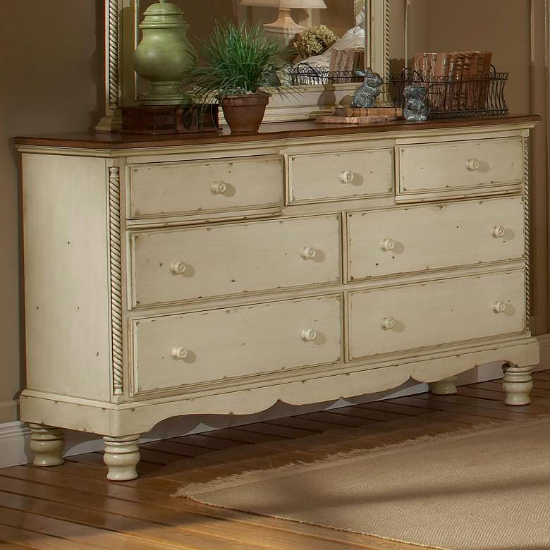 Image 1 Hillsdale Wilshire Antique White 7-Drawer Dresser