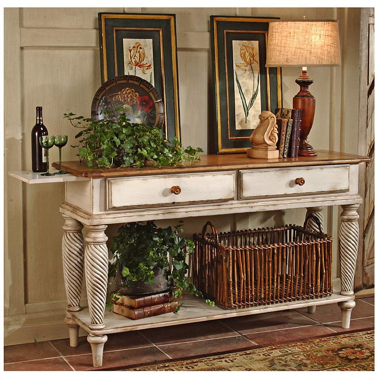 Image 1 Hillsdale Wilshire White Finish Legs Sideboard Table