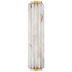 Hillside 24 1/2" High Aged Brass White Alabaster Wall Sconce