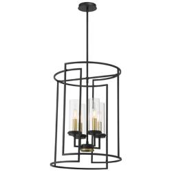 Hillstone 18 1/2" Wide Sand Coal 4-Light Pendant