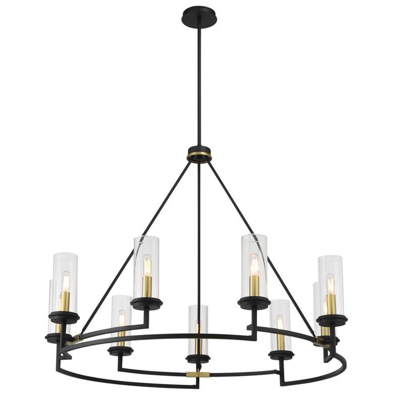 Image 2 Hillstone 40 1/4" Wide Sand Coal 9-Light Chandelier