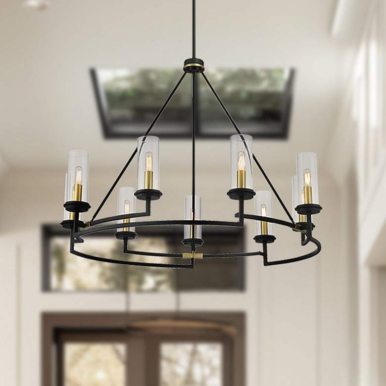 Image 1 Hillstone 40 1/4" Wide Sand Coal 9-Light Chandelier