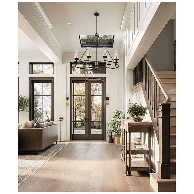 Image 3 Hillstone 40 1/4" Wide Sand Coal 9-Light Chandelier more views