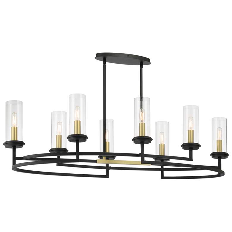 Image 1 Hillstone 45 1/4" Wide Sand Coal 8-Light Island Chandelier