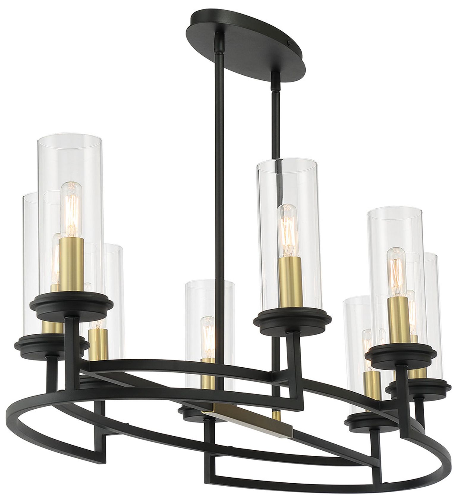 Hillstone 45 1/4" Wide Sand Coal 8-Light Island Chandelier