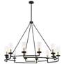 2_Hillstone 50 1/4"W Sand Coal and Brass 12-Light Chandelier