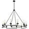 Hillstone 50 1/4"W Sand Coal and Brass 12-Light Chandelier