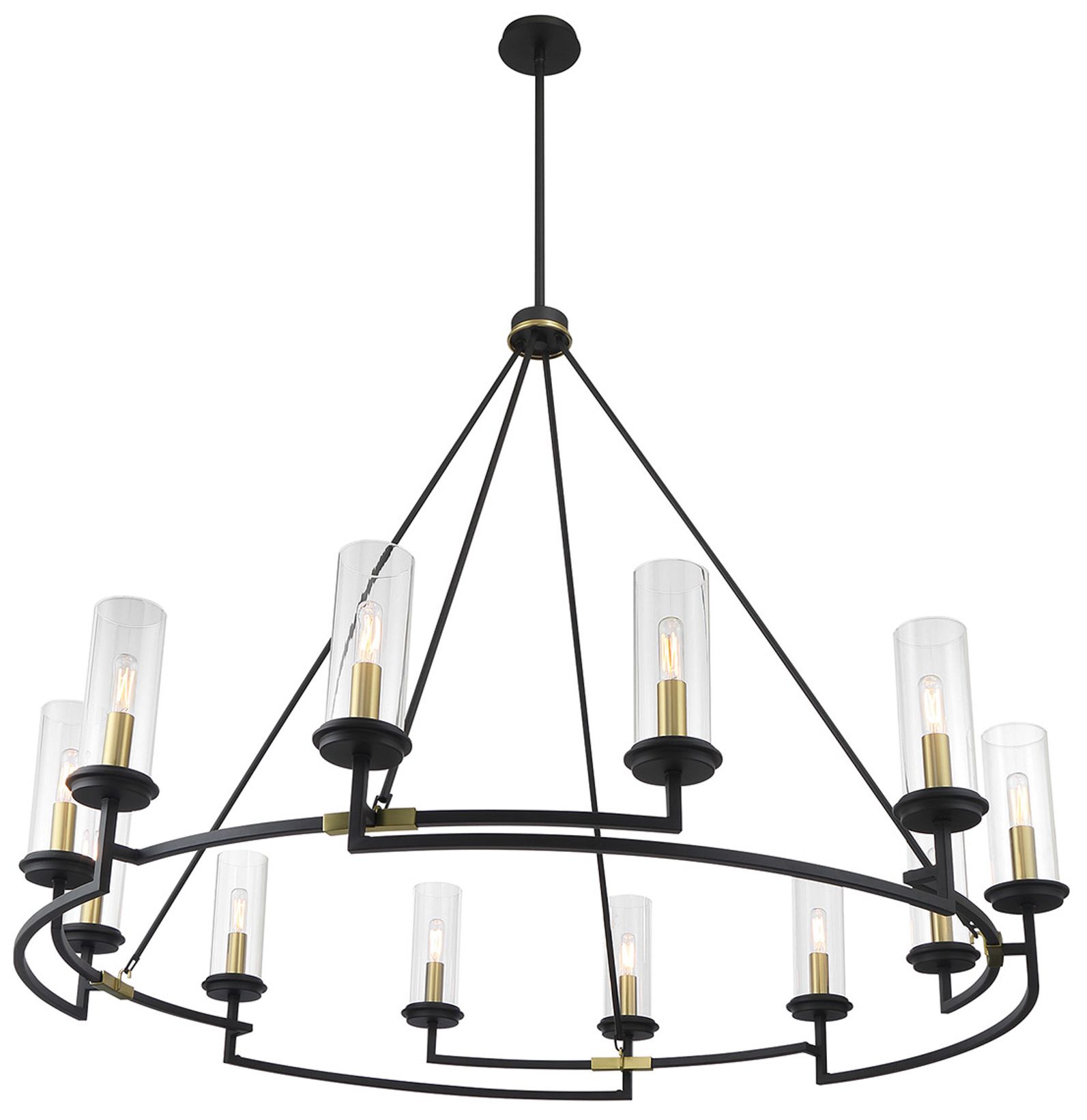 Image 4 Hillstone 50 1/4"W Sand Coal and Brass 12-Light Chandelier more views