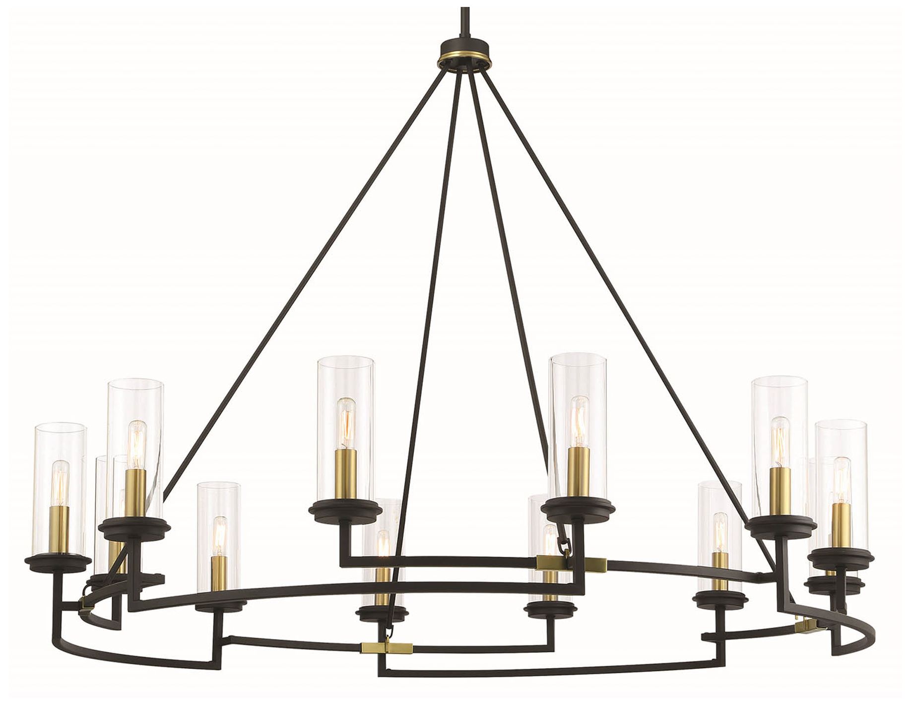 Image 6 Hillstone 50 1/4"W Sand Coal and Brass 12-Light Chandelier more views