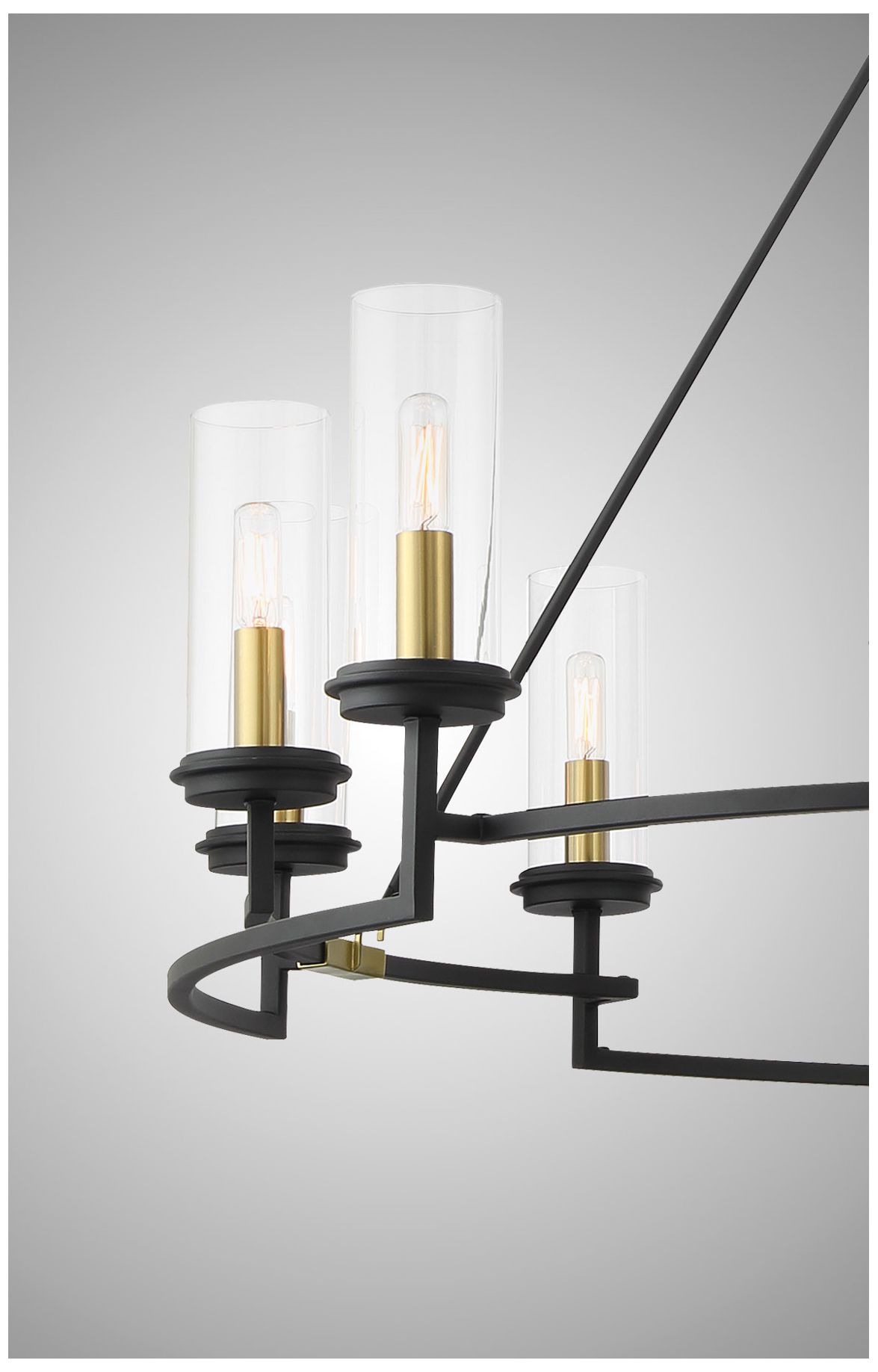 Image 7 Hillstone 50 1/4"W Sand Coal and Brass 12-Light Chandelier more views