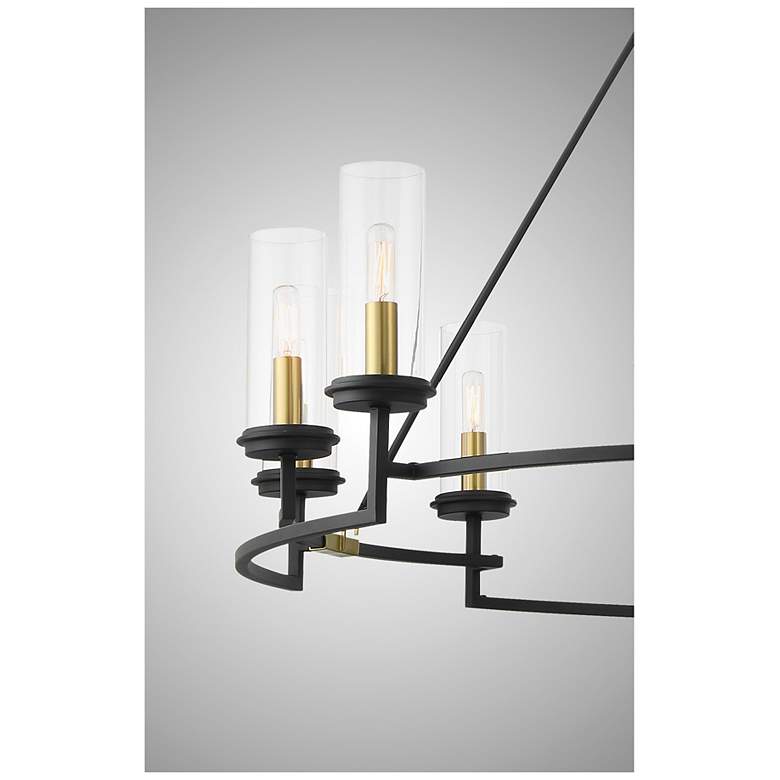 Image 7 Hillstone 50 1/4"W Sand Coal and Brass 12-Light Chandelier more views