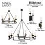 Hillstone 50 1/4"W Sand Coal and Brass 12-Light Chandelier