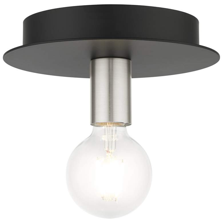 Image 1 Hillview 1 Light Black Flush Mount
