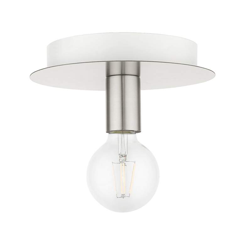 Image 3 Hillview 1 Light Brushed Nickel Flush Mount more views