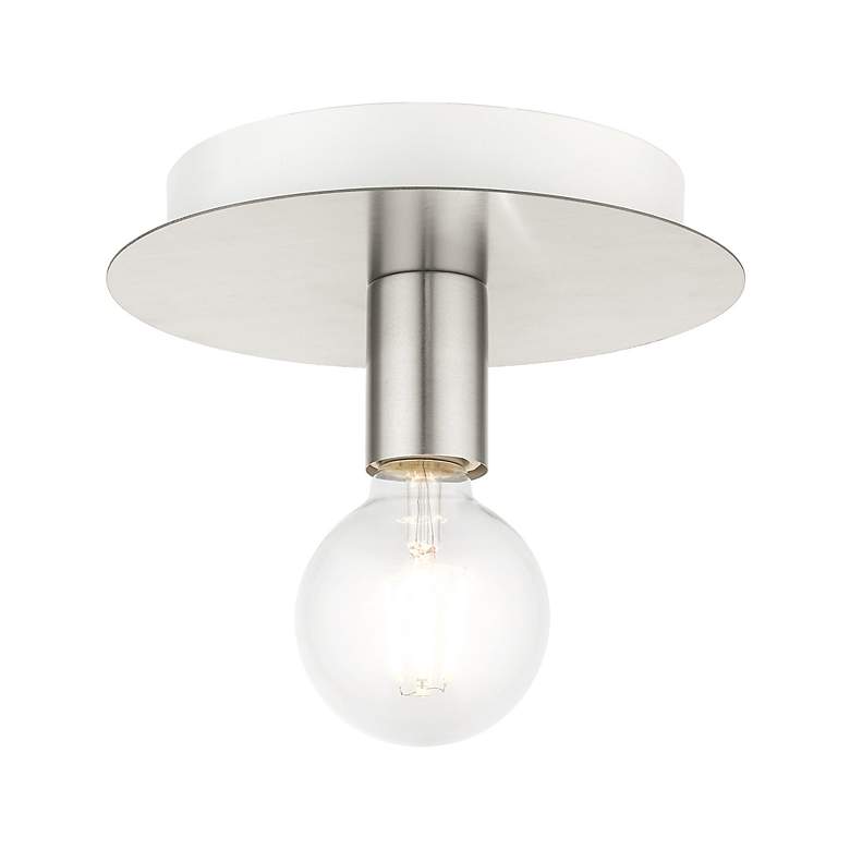 Image 4 Hillview 1 Light Brushed Nickel Flush Mount more views