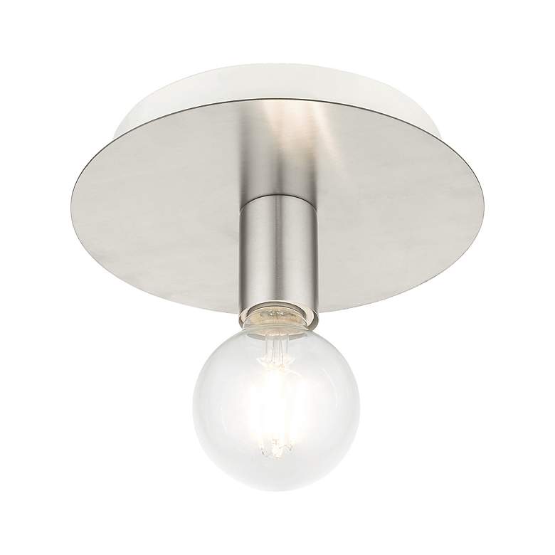 Image 6 Hillview 1 Light Brushed Nickel Flush Mount more views