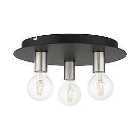 Image3 of Hillview 3 Light Black Flush Mount more views
