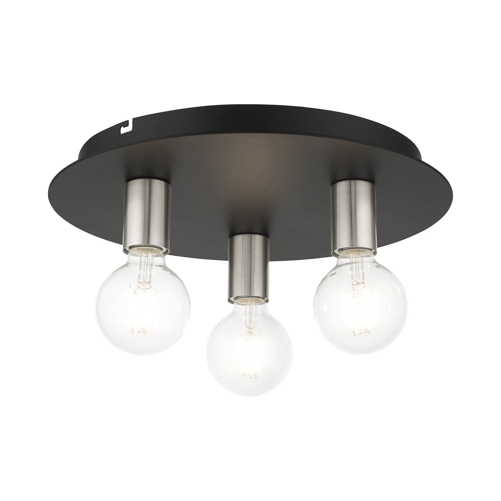 Image 4 Hillview 3 Light Black Flush Mount more views