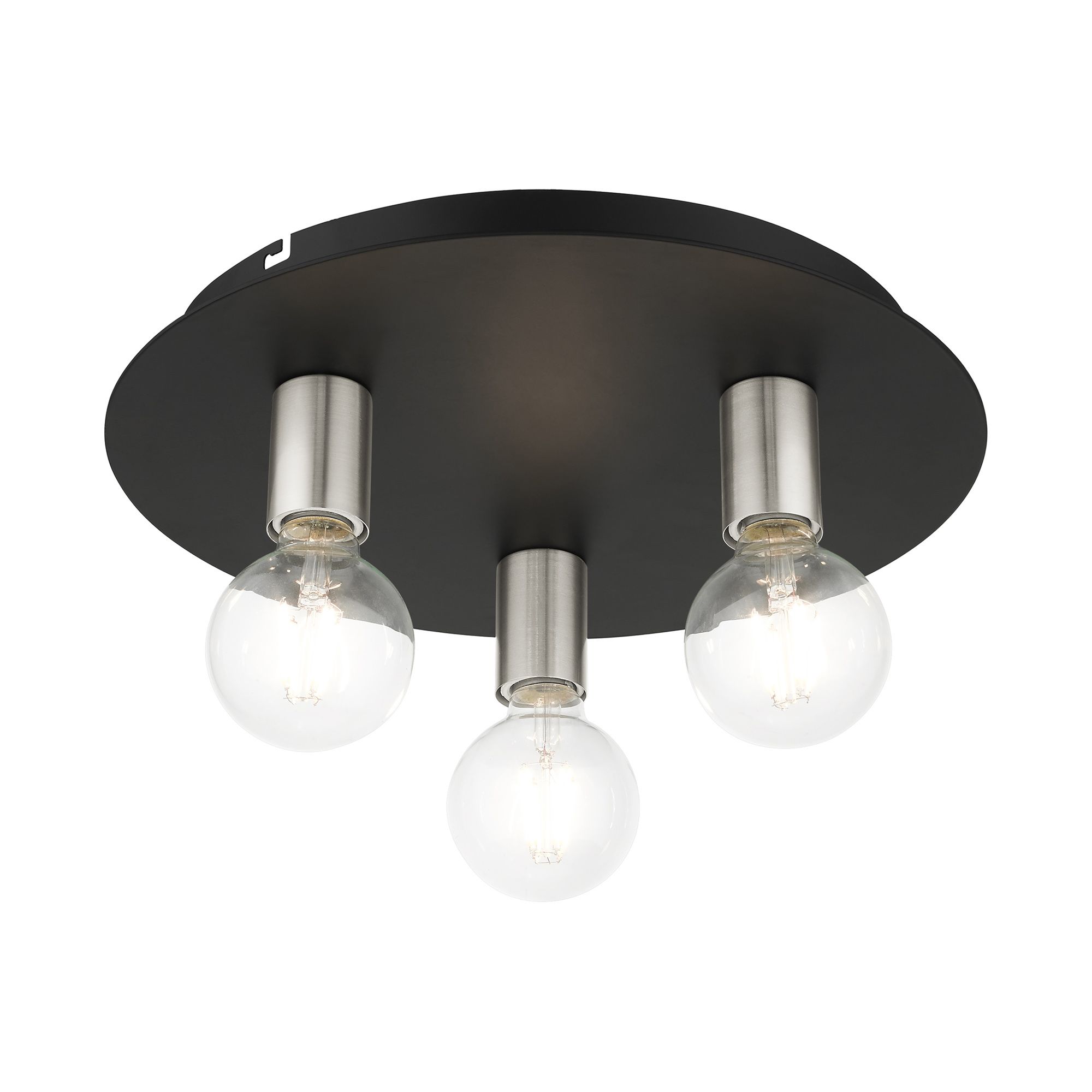 Image 5 Hillview 3 Light Black Flush Mount more views